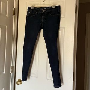 Express Dark Wash Low Rise Skinny Jeans